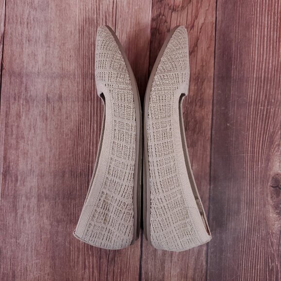 Skechers Cleo Point Toe Ballet Flats Womens Size 8.5 Knit Slip On Natural 158308 - Picture 9 of 15